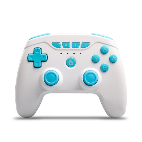 Wireless 6-Axis Gamepad Bluetooth Dual Vibration Controller For Switch Pro, Product color: White + Blue Button