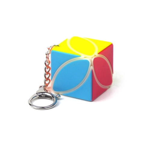 2 PCS Mini Keychain Rubik Cube Decompression Toy Maple Leaf Keychain