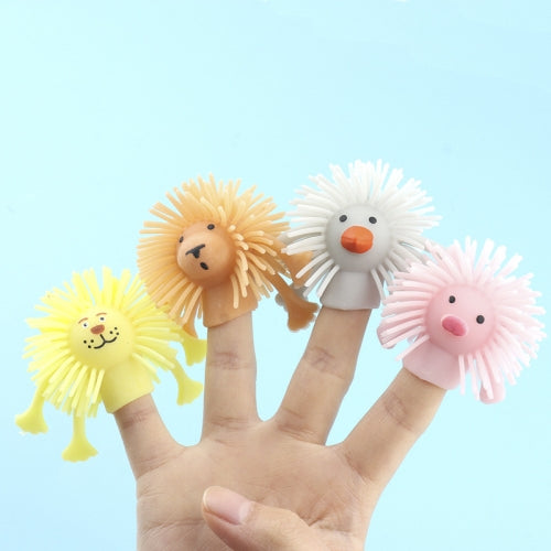 24 PCS TPR Luminous Animal Finger Doll Mini Finger Puppet Toys, Random Color And Style Delivery