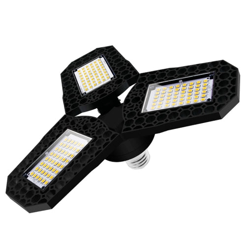 CK-4 LED Garage Light Factory Warehouse Folding Tri-Leaf Lamp, Power: 60W(Warm White Light)