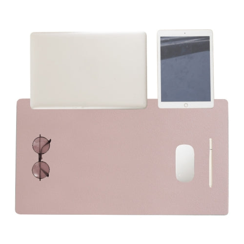 Double-Sided Leather Table Mat Waterproof Enlarged Mouse Keyboard Pad, Pattern: 8227 Smoky Pink