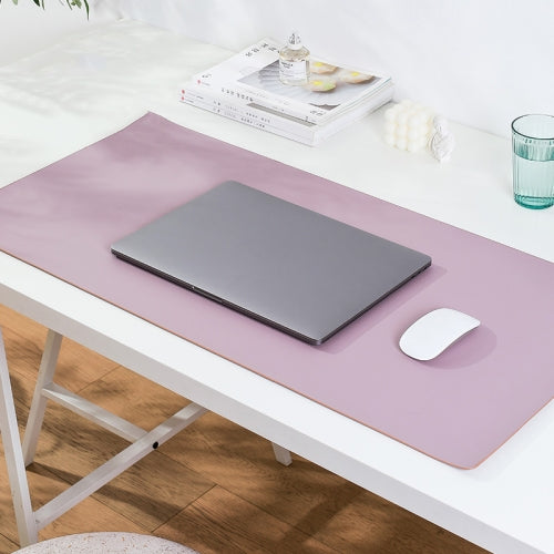 Double-Sided Leather Table Mat Waterproof Enlarged Mouse Keyboard Pad, Pattern: 8293 Light Pink