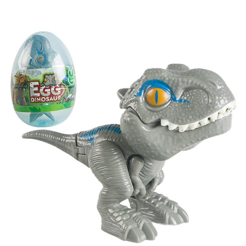 4 PCS Children Fun Doll Bite Finger Dinosaur Small Toys Simulation Tyrannosaurus Toys, Colour: Gray-Egg