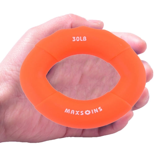 MAXSOINS MXO-7562KD Children Silicone Grip Device Olive Shape Rehabilitation Finger Grip Ring, Specification: 30LB(Orange)