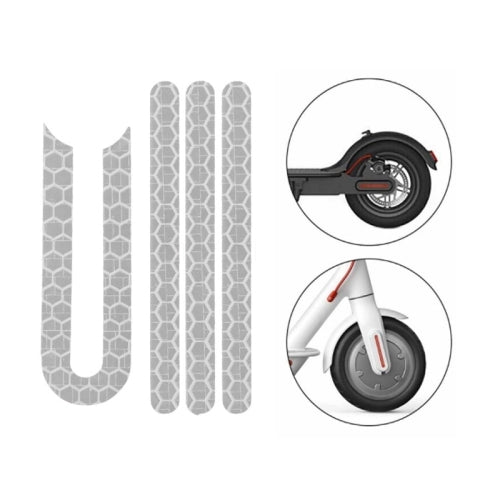 5 PCS Scooter Stickers Reflective Cursor Scooter Mudguard Reflective Sticker For Xiaomi Mijia M365 / M365 Pro (White)