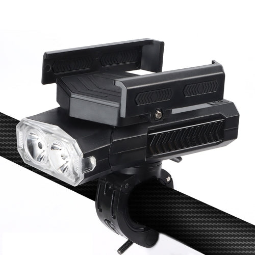 MT-001 5 in 1 Outdoor Cycling Bike Front Light With Emergency Light & Horn Bracket, 2000 mAh (Black)