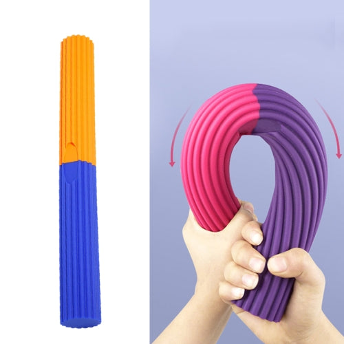 Silicone Multifunctional Fitness Bar Rehabilitation Training Arm Strength Bar Wrist Strength Forging Resistance Bar(Blue + Orange)