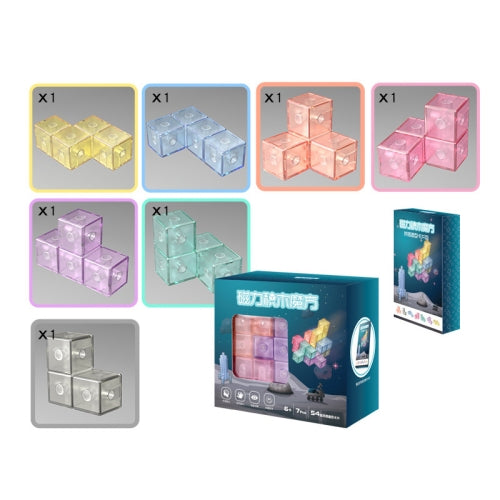 Magnetic Building Blocks Cube Cube Assembling Toys For Children, Colour: Card