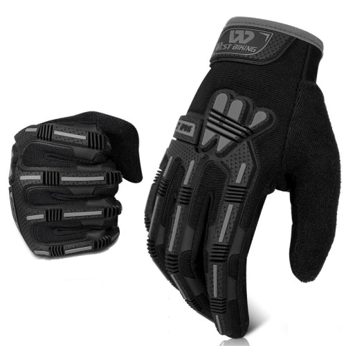 WEST BIKING YP0211208 Riding Gloves Motorcycle Bike Long Finger Non-Slip Touch Screen Gloves, Size: XL(Black)