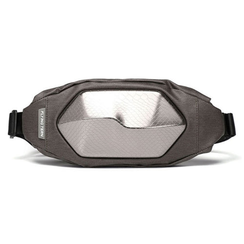 FLYING TERN Outdoor Sports Chest Bag Mobile Phone Messenger Bag Polyhedral Hard Shell Waist Bag(Silver Gray)