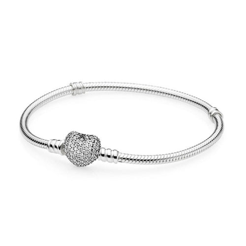 2 PCS JCL27 Heart Diamond Closing Snake Bone Chain Bracelet Simple Base Chain Bracelet, Length: 18cm(Silver)