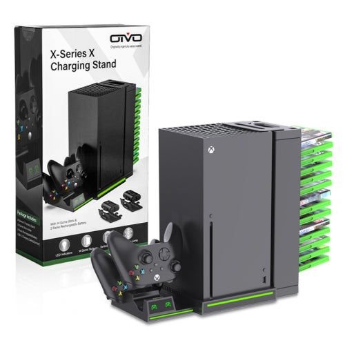 OIVO IV-BX304 Dual-Handle Charging Stand With Earphone Holder And Disc Storage For XBox Series X(Black)