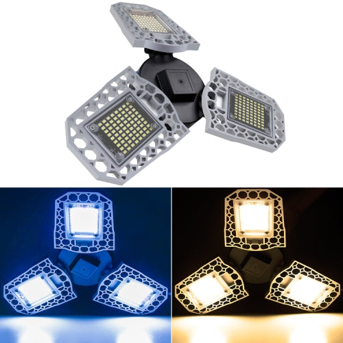 60W LED Industrial Mining Light Waterproof Light Sensor Folding Tri-Leaf Garage Lamp(White Light)