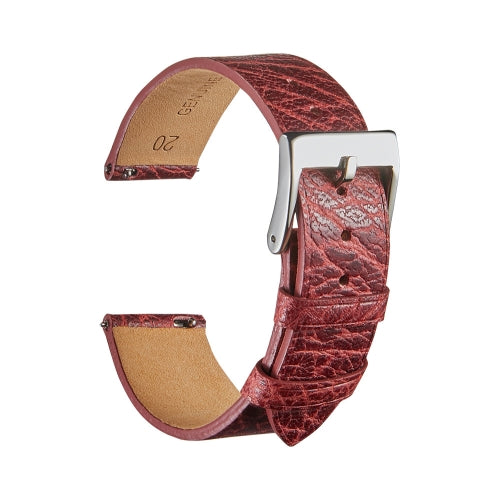 Burst Texture Cowhide Watchband Quick Release Ultra-Thin Universal Watchband,Size: 20mm (Red)