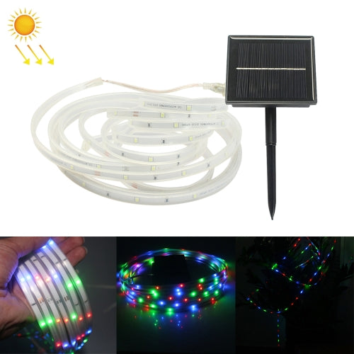 HLA100 5m 12V 100 LEDs Casing Solar Light Bar Waterproof Solar Tennis Light String Christmas Tree Garden Decoration(RGB Light )