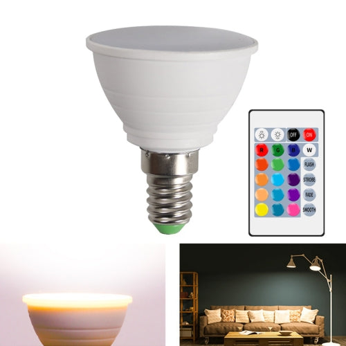 Energy-Saving LED Discoloration Light Bulb Home 15 Colors Dimming Background Decoration Light, Style: Milky White Cove E14(RGB Warm White)
