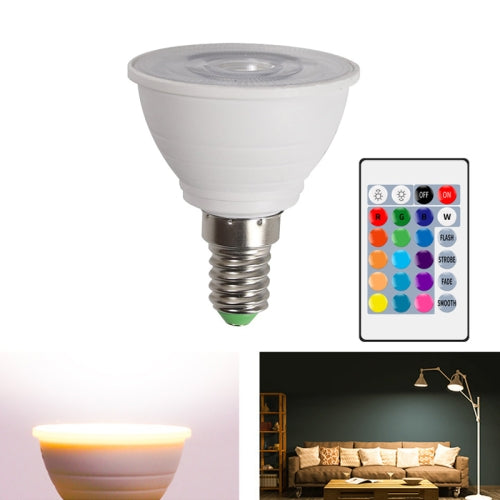 Energy-Saving LED Discoloration Light Bulb Home 15 Colors Dimming Background Decoration Light, Style: Transparent Cover E14(RGB Warm White)