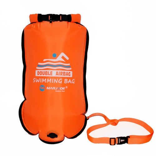 MARJAQE MR809 20L Double Airbags Swimming Drift Bag Waterproof Swimming Storage Bag(Orange)