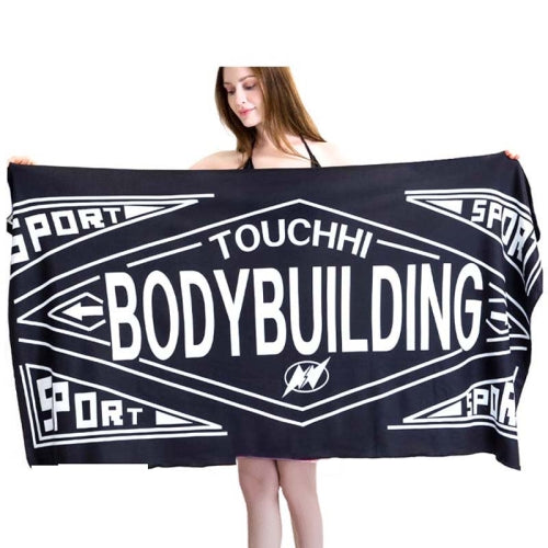 Sports Fitness Swimming Bath Towel Printed Double-Sided Velvet Absorbent Quick-Drying Beach Towel, Size: 156x81cm (Quick Dry Lightning)