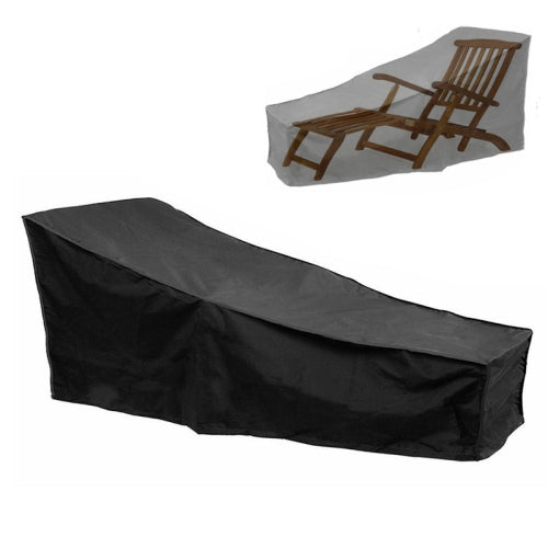 Outdoor Beach Chair Dustproof And Waterproof Cover Rocking Chair Furniture Protective Cover, Size: 200x68x70cm(Black+Silver)