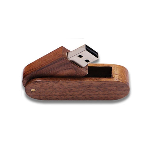 USB 2.0 Wooden Rotating U Disk, Capacity: 32GB(Walnut)