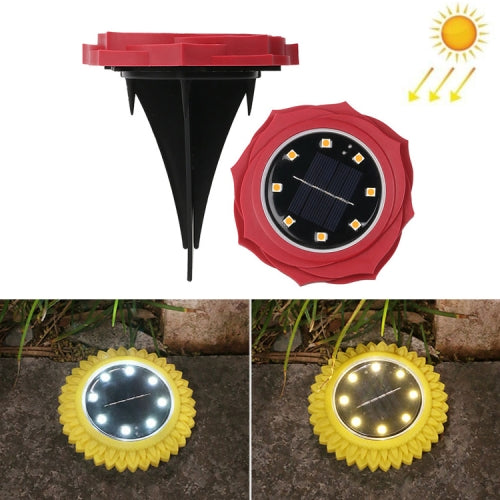 2 PCS 8 LEDs Solar Petals Buried Lamp Waterproof Garden Lawn Light, Specification: Red Rose (White Light)