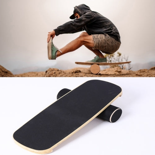 Surfing Ski Balance Board Roller Wooden Yoga Board, Specification: 03A Black Sand