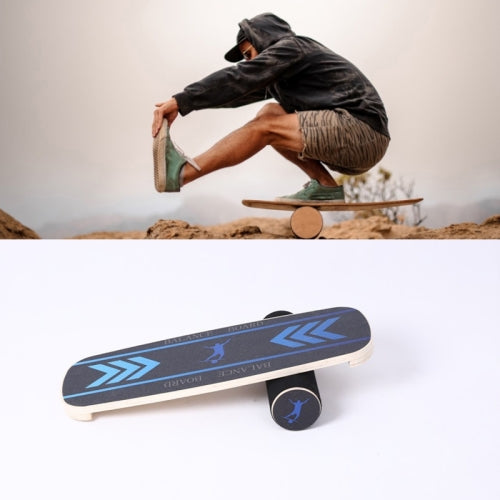 Surfing Ski Balance Board Roller Wooden Yoga Board, Specification: 03B Color Sand