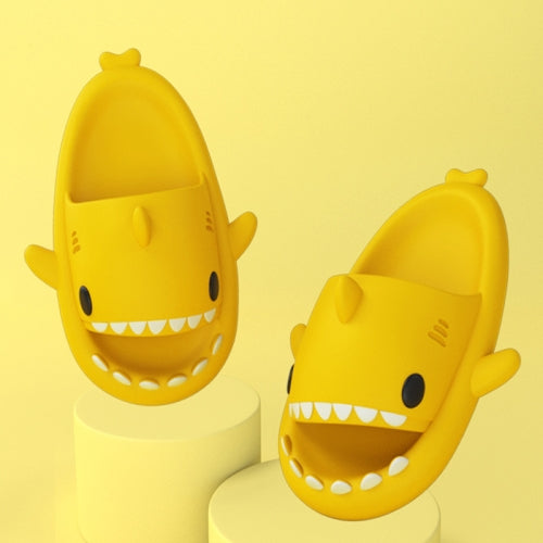 Shark Summer Couple Slippers Room EVA Cute Cartoon Sandals, Size: 44/45(Yellow)