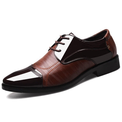 Fashion Men Leather Soft Business Casual Shoes, Size:45(Brown)