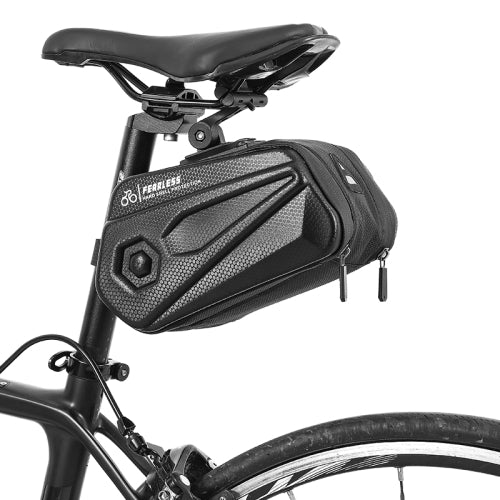 WEST BIKING Large Capacity 2.6L Bicycle Tail Bag Hard Shell Saddle Bag Adjustable Bracket Seat Cushion Tail Bag(Black)