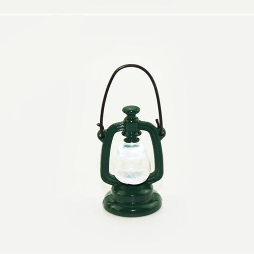 Retro Oil Lamp Doll House Miniature Kitchen Living Room Accessories Children Role Playing Toy(Green)