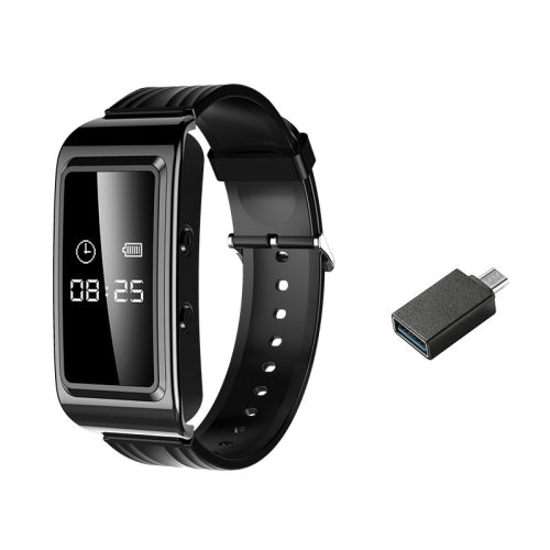 D6 Outdoor Smart Long Standby Sports Bracelet Support HD Noise Reduction Recording/Video, Capacity: 16GB(Black + OTG)