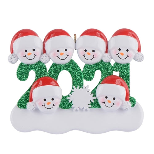 2 PCS Christmas Resin Pendant Christmas Tree Ornaments, Specification: 6 People