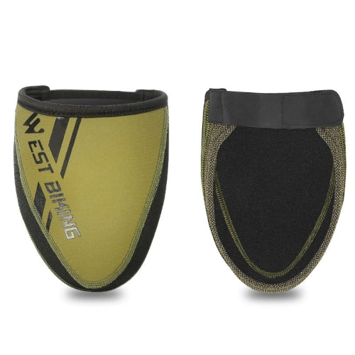 WEST BIKING Bicycle Riding Half Palm Windproof And Warm Lock Shoe Cover, Size: L(Army Green )