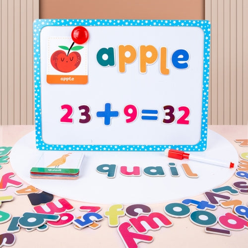 Wooden Spelling Word Game Children Early Education Toy Numbers Alphabet Magnetic Painting Board Puzzle Toys