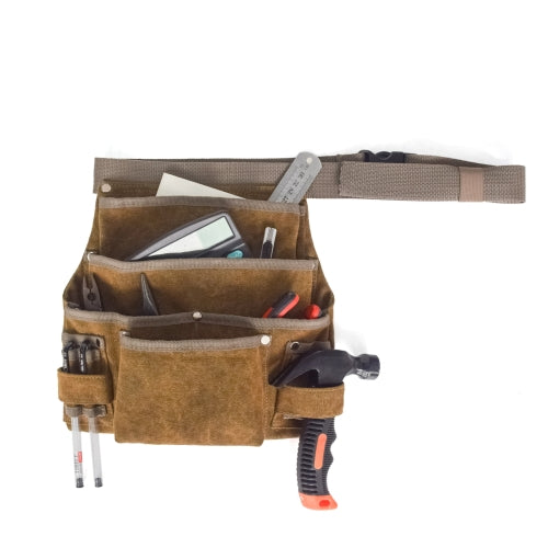 MTP-479 Adjustable Canvas Tool Storage Waist Bag Multi-Pocket Wear-Resistant Tool Stoarge Apron(Mud Color)