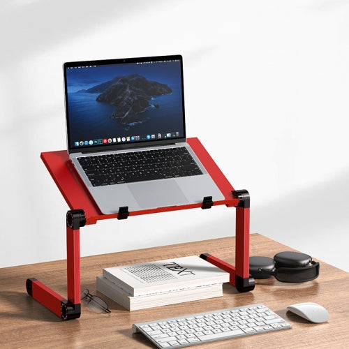 Oatsbasf Folding Computer Desk Laptop Stand Foldable Lifting Heightening Storage Portable Rack,Style: L02 Red