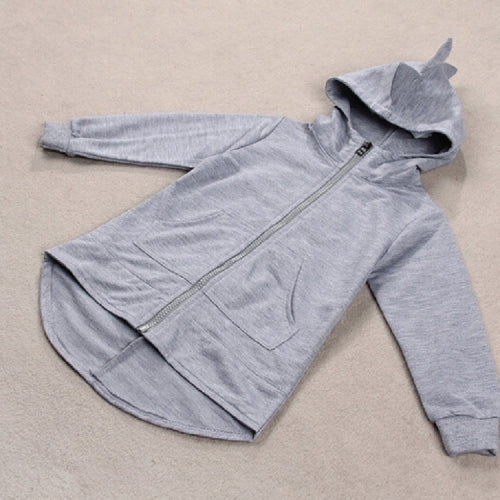 Spring and Autumn Children Cartoon Dinosaur Shaped Hooded Zip Jacket, Height:110cm(Grey)