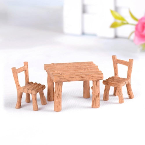 3 PCS / Set Resin Tables and Chairs Miniature Doll Accessories Micro Landscape Decoration