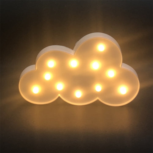 Switch Style Cloud Shape LED Night Warm Bedside Lamp Table Light Bedroom Study Room Night Light(White)