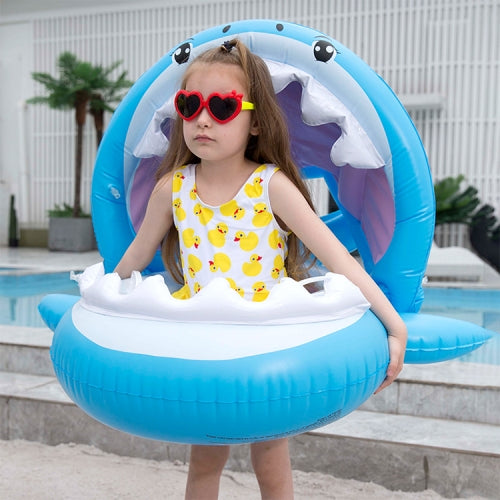 PVC Inflatable Childrens Swimming Ring Play Water Toys Inflatable Shark Shade Seat, Size:95 x 78 x 70cm