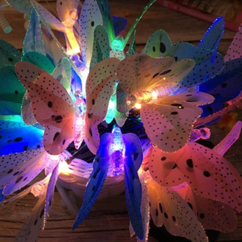 Solar Powered Butterfly Fiber Optic Fairy String Waterproof Christmas Outdoor Garden Holiday Lights, Size:5m 20LEDs