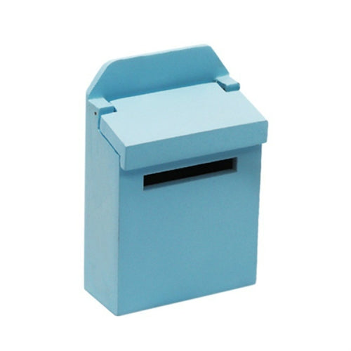 2 PCS 1:12 Doll House Accessories Mini Wooden Mailbox(Blue)