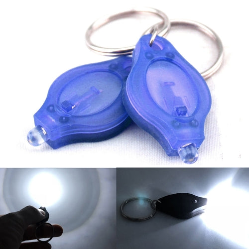 2 PCS Mini Pocket Keychain Flashlight Micro LED Squeeze Light Outdoor Camping Ultra Bright Emergency Key Ring Light Torch Lamp(Blue)