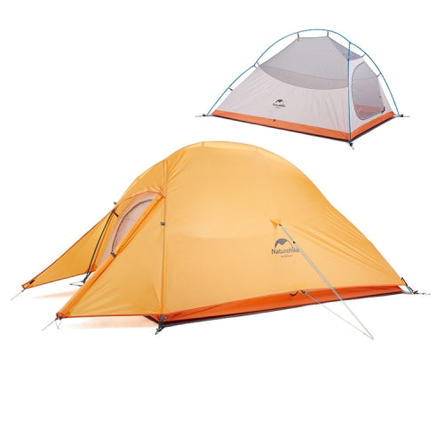 Naturehike NH15T002-T1 Ultralight Tent Outdoor Camping Rainproof Tent, Colour:210T Plaid Beeswax Orange, Style:2 People