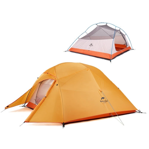 Naturehike NH15T002-T1 Ultralight Tent Outdoor Camping Rainproof Tent, Colour:210T Plaid Beeswax Orange, Style:3 People