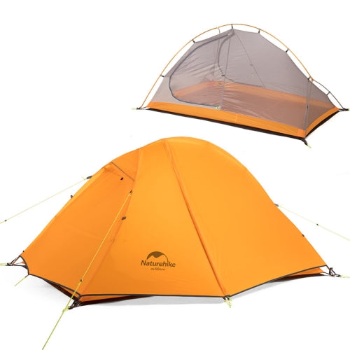 Naturehike NH18A095-D Double-layer Outdoor Ultra-light Rainstorm-proof Camping Tent, Style:Double 20D Silicone-Orange