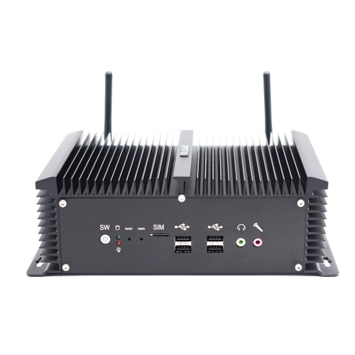 HYSTOU P12-I5-8250U Fanless Mini PC Intel Core i5-8250U Processor Quad Core up to 1.6GHz, RAM: 8G, ROM: 256G, Support Win 7 / 8 / 10 / Linux(Black)