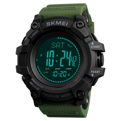 SKMEI 1358 Multifunctional Men Outdoor Sports 30m Waterproof Digital Watch with Compass / Barometer / Altimeter/ Pedometer Function(Army Green)